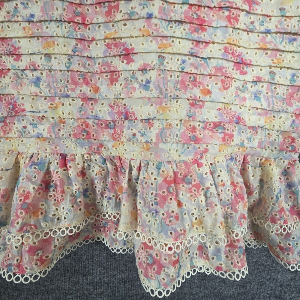 NEW ASTR The Label Mini Dress L Una Floral Eyelet Lace Coquette Ivory Pink Girly - Picture 5 of 9